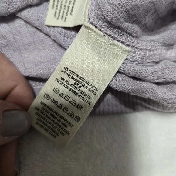 We The Free South Side Thermal Off-Shouler Top in Lilac, Slouchy Fit, EUC! - Picture 9 of 9